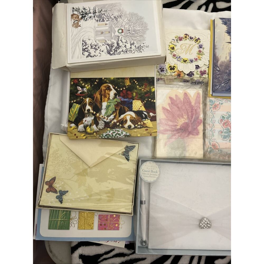 assorted christmas cards, Birthday And Thank You Cards And Guest Book Mix New